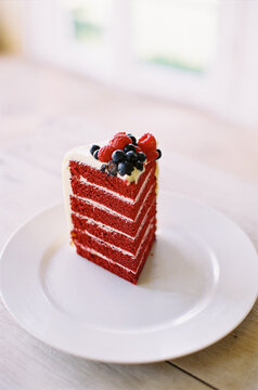 Red Velvet Cake with Fruit