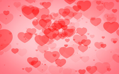 Red and pink heart. valentine's day abstract background with hearts.