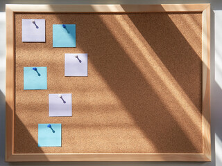 Colored sheets of note papers. Table.