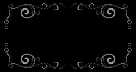 Frame in the style of an old silent film. Space for your text. Pencil drawing