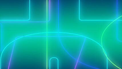 Abstract dark green blue and purple neon light gradient background.3d render illustration.
