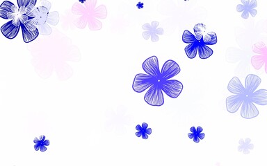 Obraz na płótnie Canvas Light Pink vector doodle texture with flowers.
