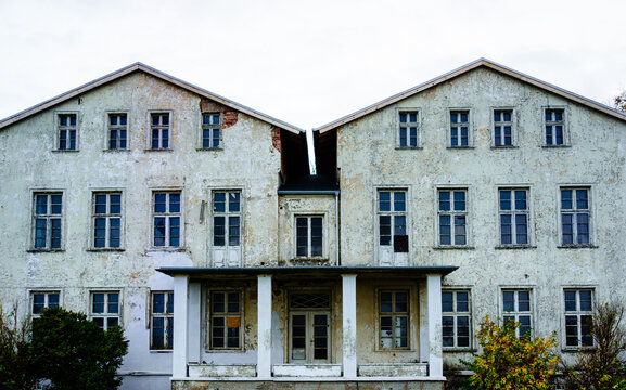 Exterior of old weathered house