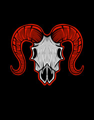 Illustration vector goat skull good print for t-shirt