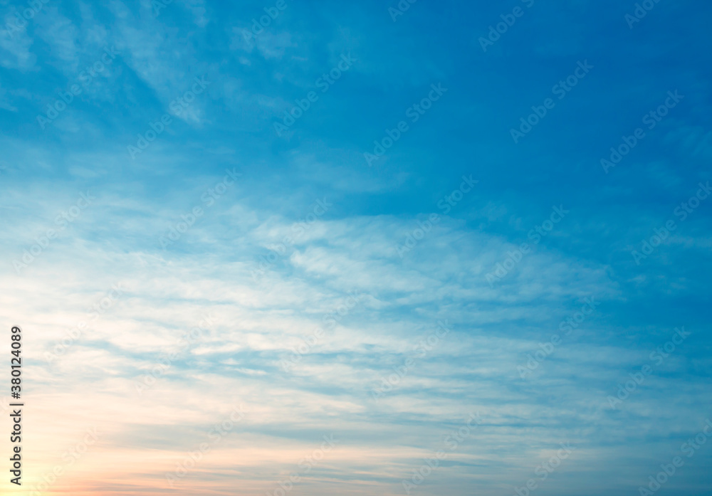 Wall mural blue vast sky and sun rays background natural