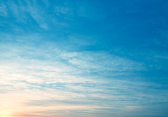 Naklejka na ściany i meble Blue vast sky and sun rays background natural
