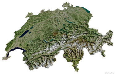 Switzerland on white. Satellite