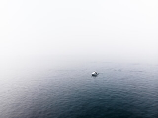 Coastline of Sooke, BC obscurred by smoke and haze from the Oregon wildfires 2020.