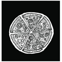 Let's Eat Pizza, sketch doodle