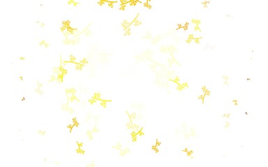 Light Green, Yellow vector elegant wallpaper with branches.