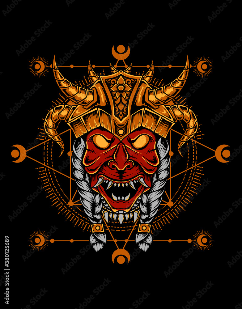 Wall mural viking head vector illustration art.