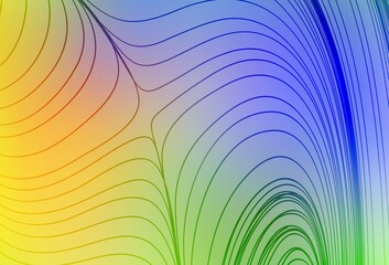 Light Multicolor vector layout with curved lines.