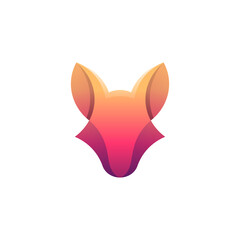 Illustration vector graphic template of fox head logo