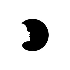 Illustration vector graphic template of woman negative space logo