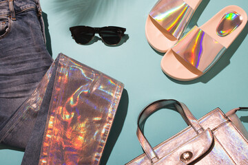 Overhead layout summer still life