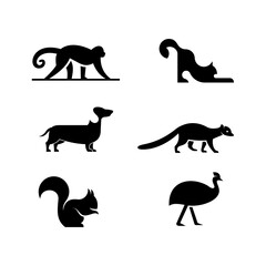 Illustration vector graphic template of animal collection silhouette logo