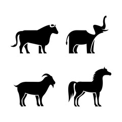 Illustration vector graphic template of animal strong silhouette logo
