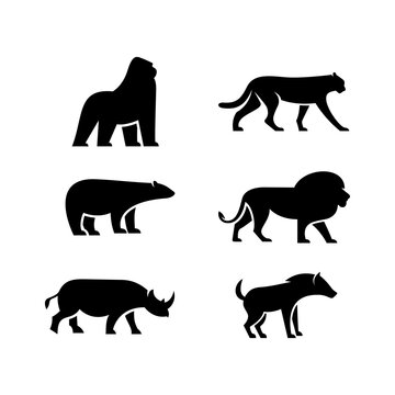 Illustration vector graphic template of animal collection silhouette logo