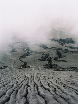 Steamy cracks in ground