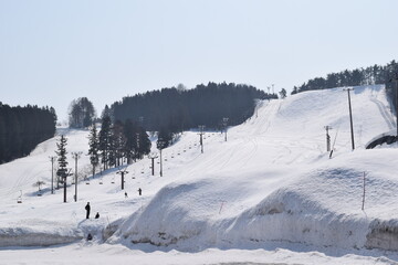 スキー場 リフト 雪景色