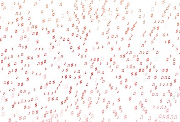 Light Red vector pattern with music elements.