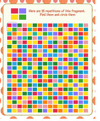 logic game for children. find 15 fragments specified in the sample - obrazy, fototapety, plakaty