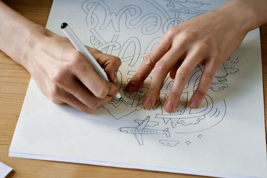 Felt tip pen in talented hands