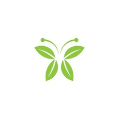 Fototapeta na wymiar Leaves butterfly logo template