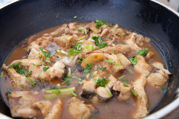 Iron pan stewed fish nuggets