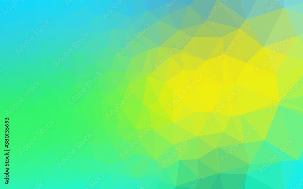Poster light blue, yellow vector low poly cover. a sample with polygonal shapes. triangular pattern for you