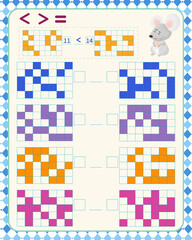 Math game for children. Development of logic. 