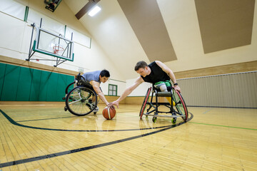 Wheelchair Basketball Athletes in Practice