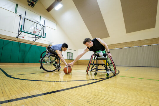 Wheelchair Basketball Athletes in Practice