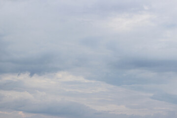 Grunge image of a milky sky. Heavenly elegant, delicate blank background. Blue-white atmosphere background. Fantastic soft white clouds against the blue sky. Image of clear blue sky and white clouds