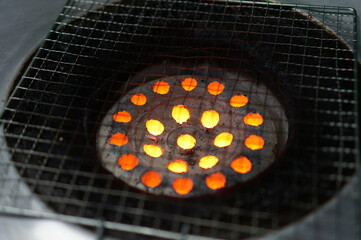 연탄 불이 모락모락