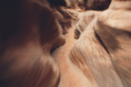 Abstract of slot canyon narrows and sculpted rock sandstone - Powered by Adobe