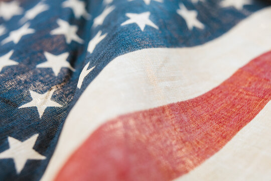 Close up of a vintage American Flag