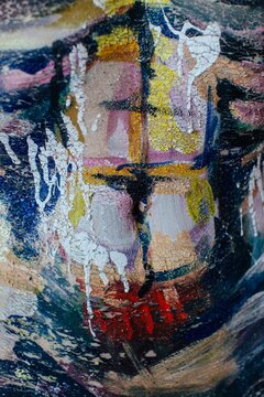 Closeup view on skin with bodyart