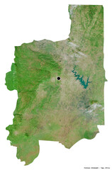 Plateaux, region of Togo, on white. Satellite