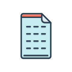 Color illustration icon for page