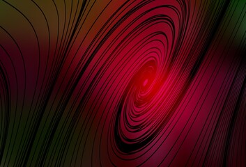 Dark Green, Red vector background with wry lines.