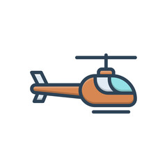 Color illustration icon for helicopter