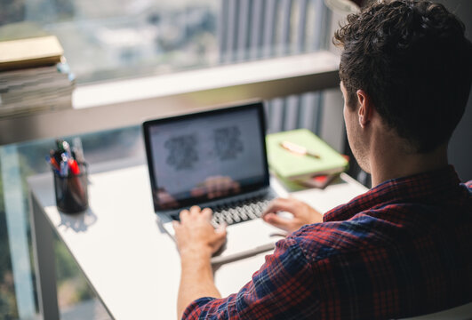 Young entrepreneur working from home
