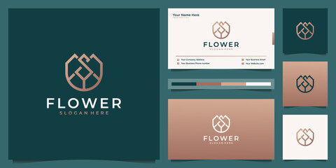 Flower rose luxury beauty salon, fashion, skincare, cosmetic, yoga and spa products. logo design and business card.