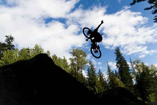 Bike jump silhouette. No hander on dirt jumps