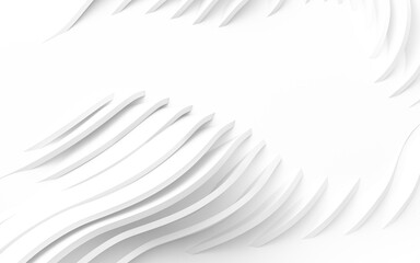 Abstract Curved Shapes. White Circular Background.