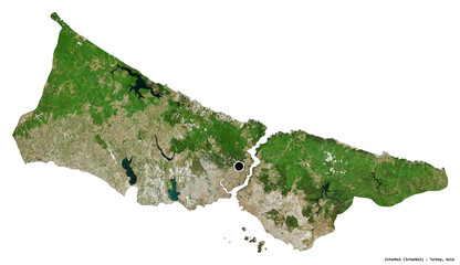 Istanbul, province of Turkey, on white. Satellite © Yarr65
