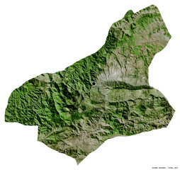 Karabuk, province of Turkey, on white. Satellite