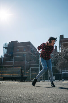 Young woman during krump break dance in Williamsburg, Brooklyn