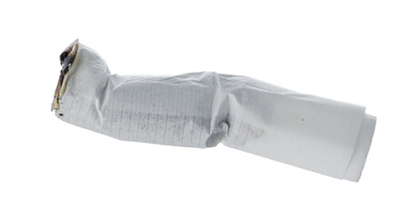 Extinguished butt of a cigarette isolated on white
